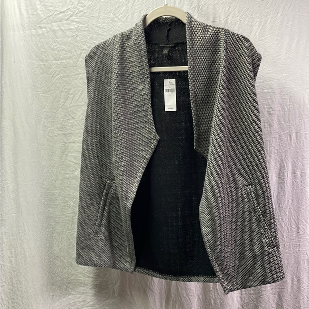 Banana Republic Textured Gray Open Vest